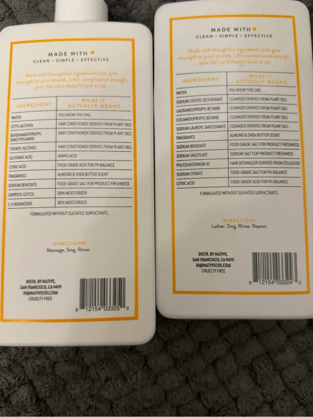 Native Almond & Shea Butter Shampoo + Conditioner Set 16.5oz